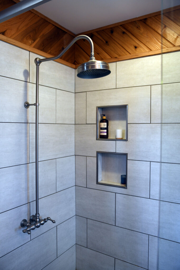 shower with interesting showerhead